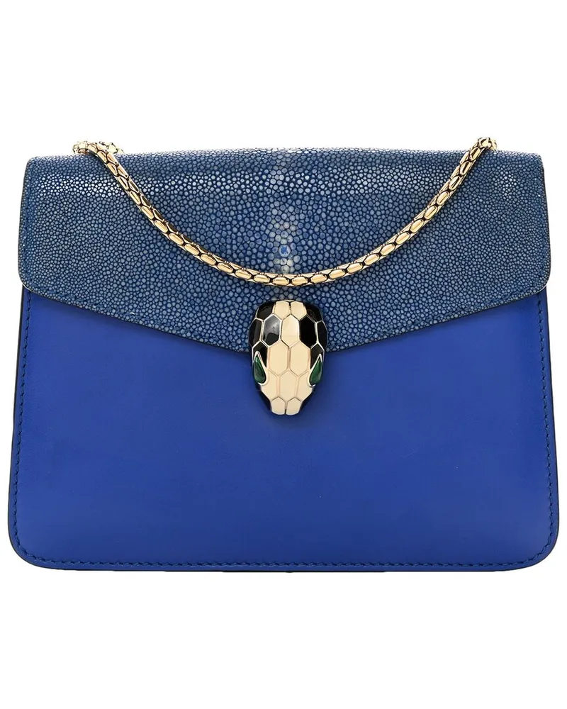 Bulgari Blue Leather Serpenti Forever Crossbody (Authentic Pre-Loved Nocolor