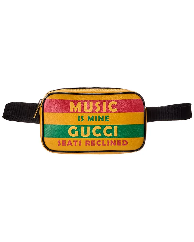 Gucci Music Is Mine Leather Belt Bag Yellow