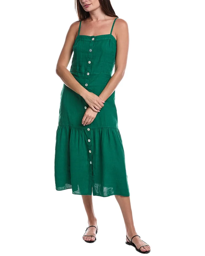 Nation Ltd Luciana Linen Midi Dress Green