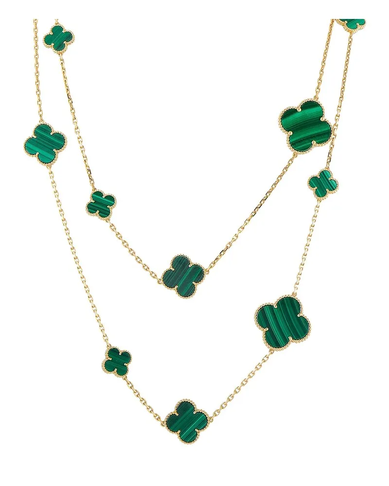 Van Cleef & Arpels 18K Malachite Necklace (Authentic Pre-Loved Nocolor