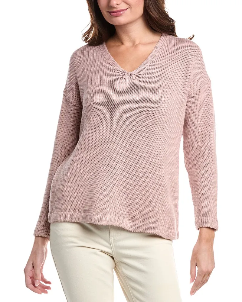 Eileen Fisher V-Neck Pullover Pink