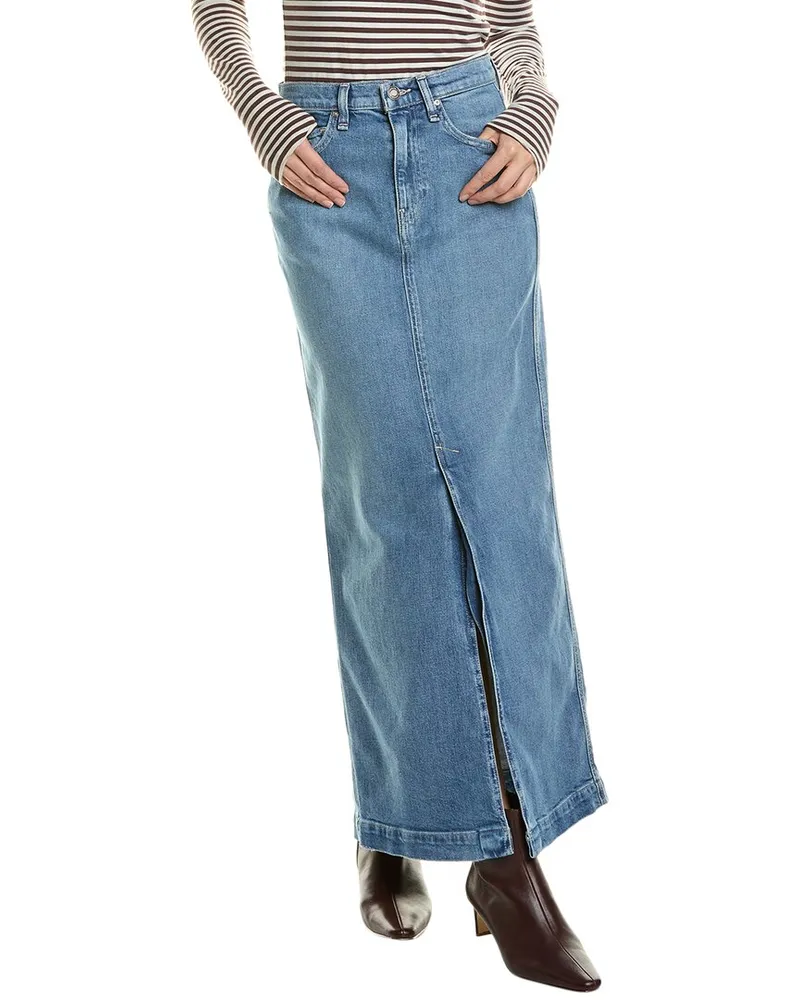 HUDSON Jeans Reconstructed Maxi Skirt Black