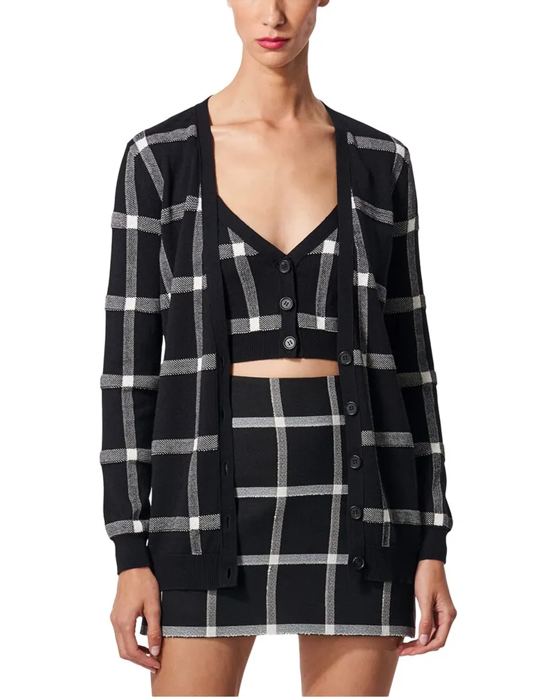 Carolina Herrera New York V Neck Silk & Wool-Blend Cardigan Nocolor