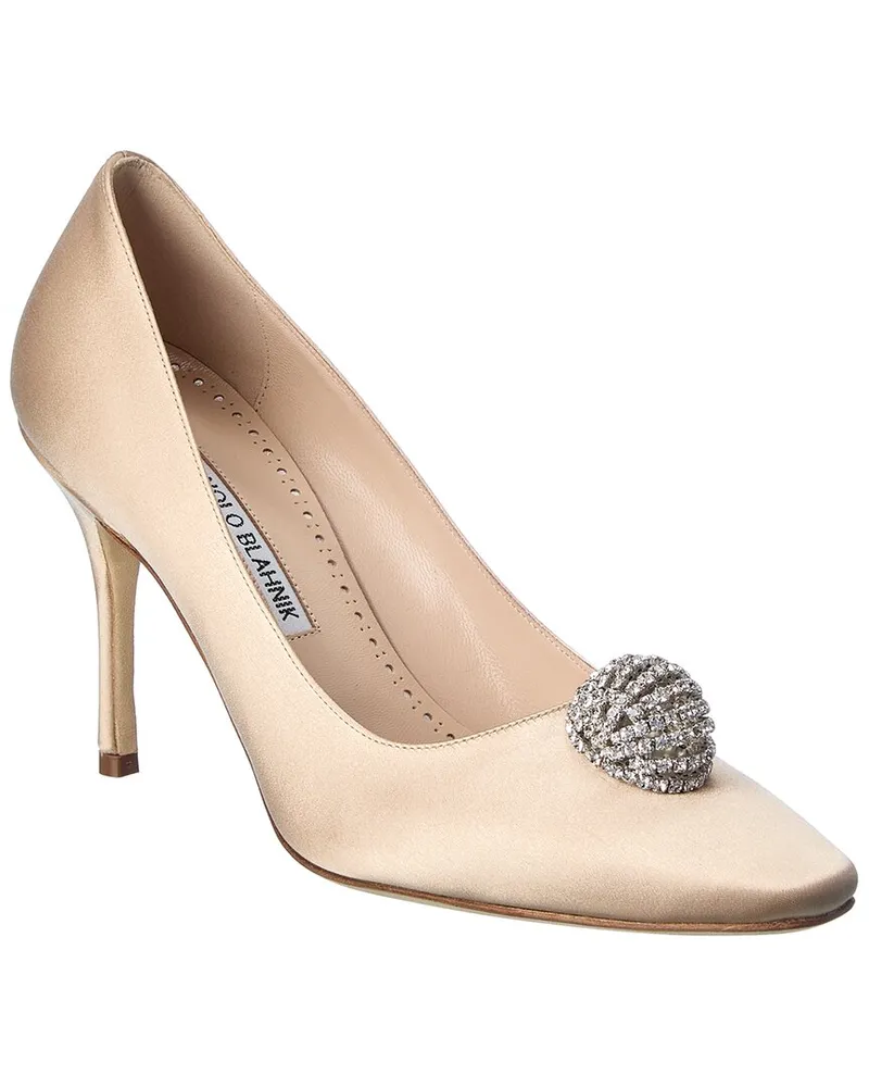 Manolo Blahnik Elbolita 90 Satin Pump Brown
