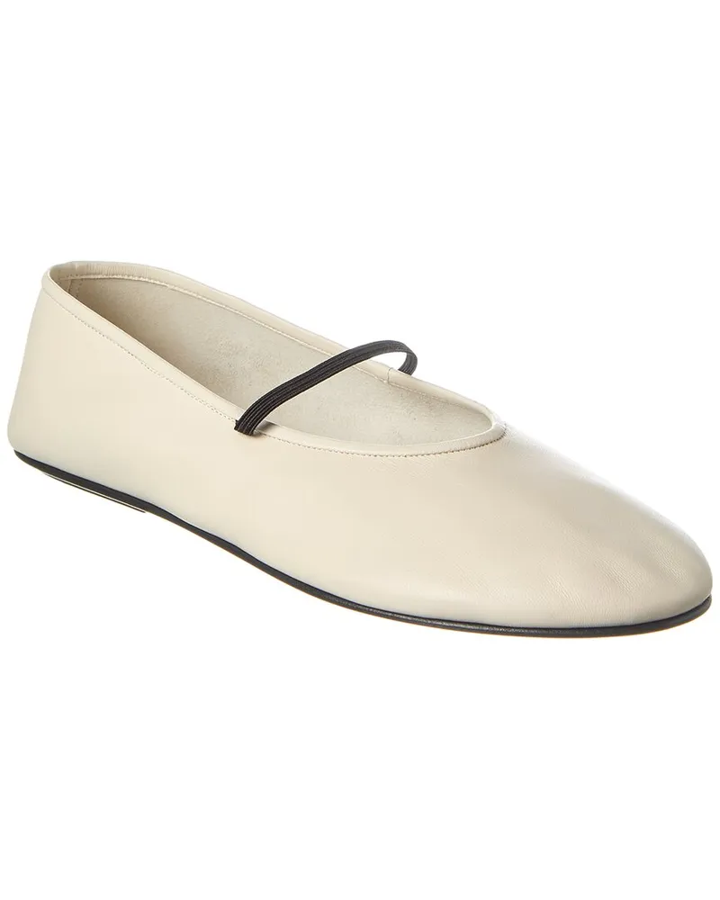 The Row Elastic Leather Ballet Flat Pink