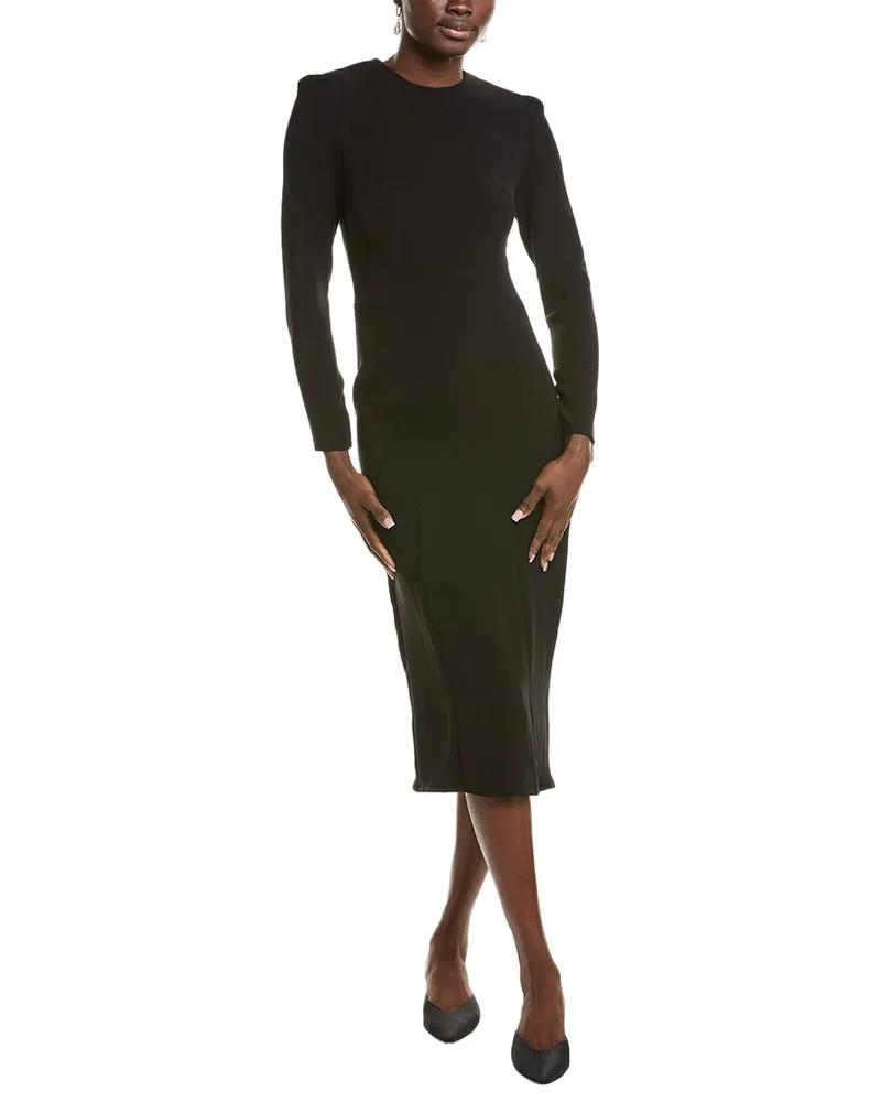 Officine Generale Officine Generale Sully Fitted Midi Dress Black