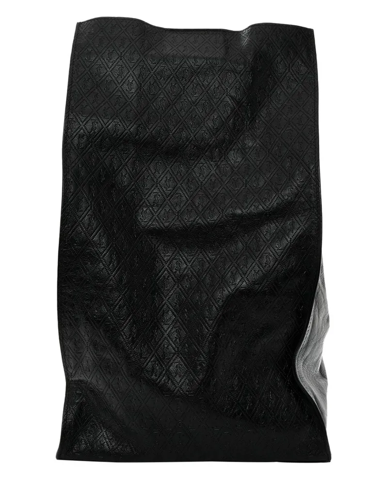 Saint Laurent Black Calfskin Leather Deli Paper Bag (Authentic Pre-Loved Nocolor