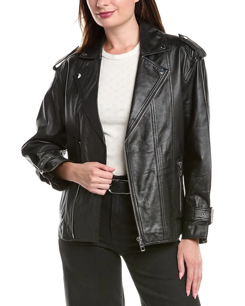 Maje Leather Jacket Black