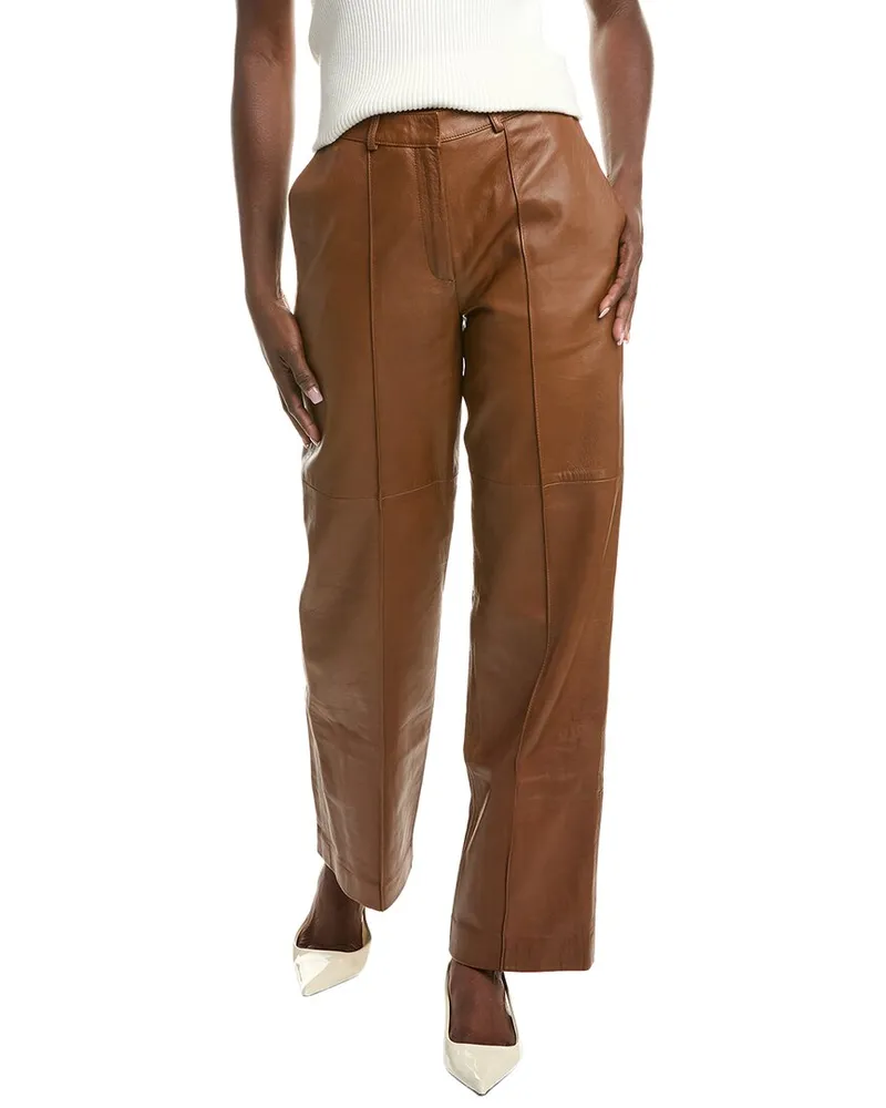 Officine Generale Officine Generale Daphne Leather Pant Brown