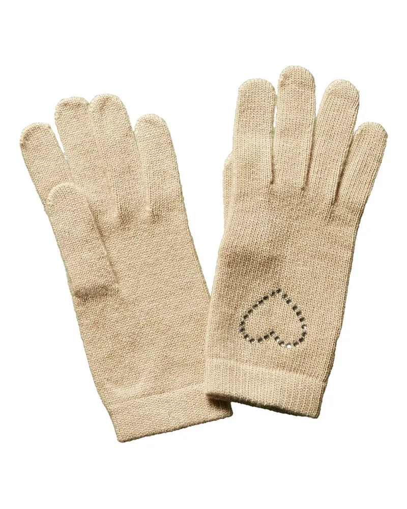 portolano  Women's Beige Wool & Cashmere-Blend Gloves Beige