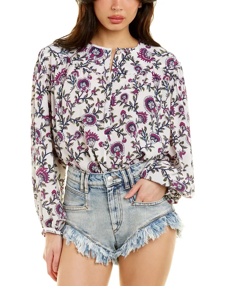 Isabel Marant Brunille Silk-Blend Top White