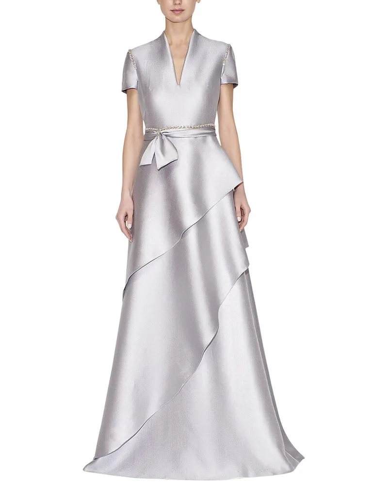 Reem Acra Ruffle Skirt Kaftan Nocolor