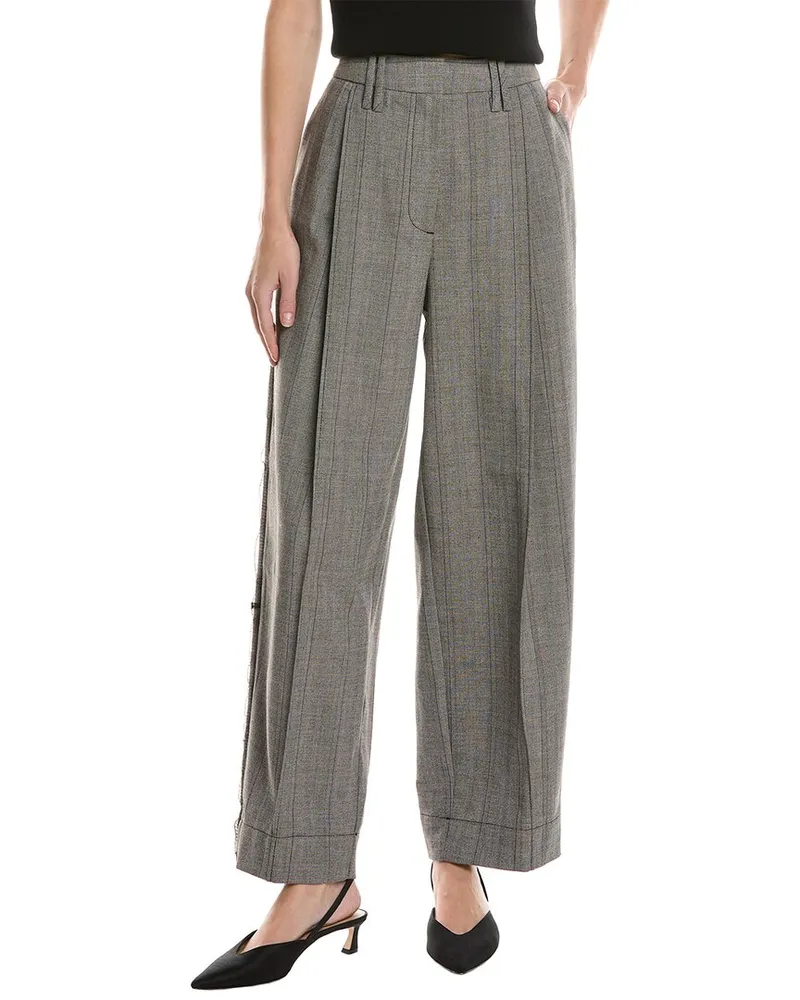 Ganni Relaxed Pleated Pant Grey