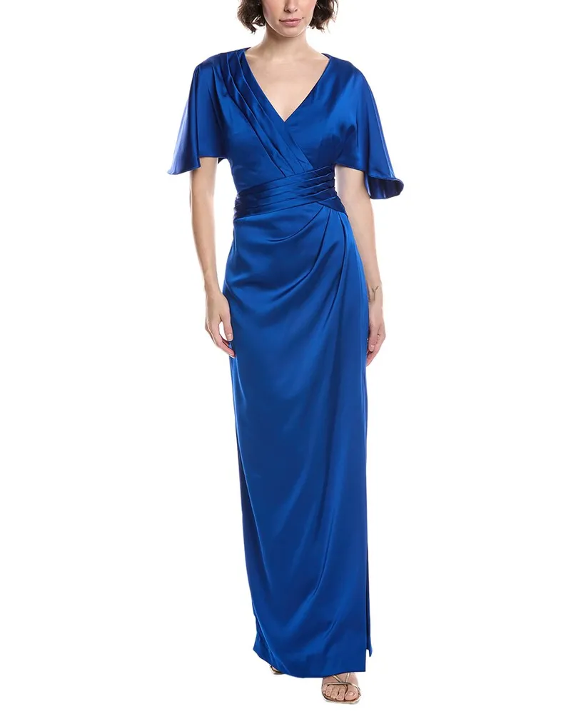 THEIA Shea Kimono Sleeve Gown Blue