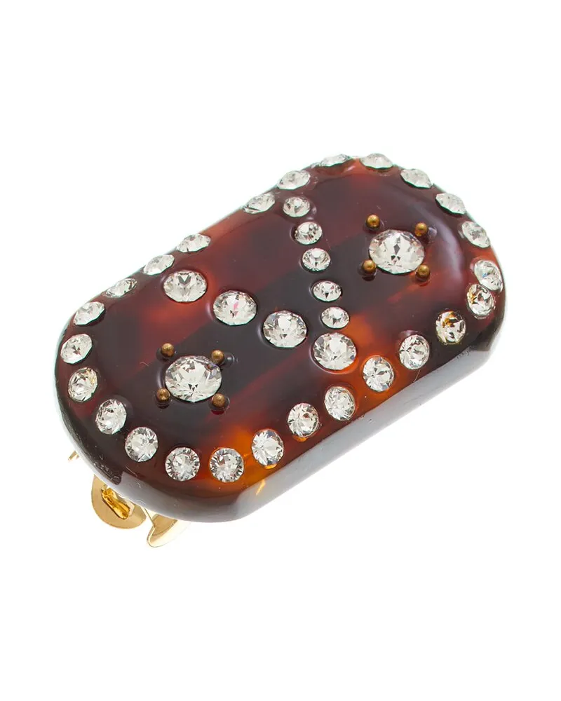 Valentino Garavani VLogo Signature Hair Clip Brown
