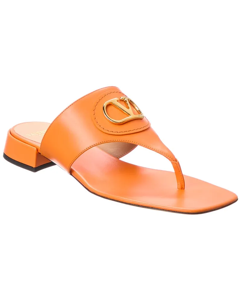 Valentino Garavani VLogo Signature Leather Sandal Orange