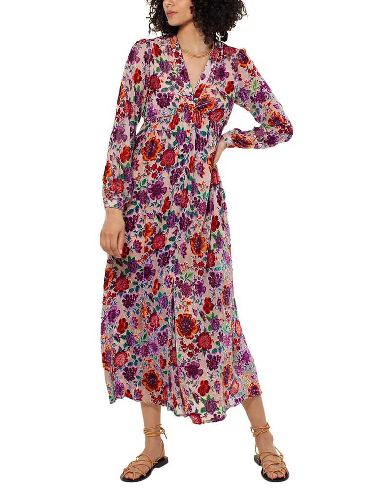 Hale Bob Silk-Blend Maxi Dress Beige