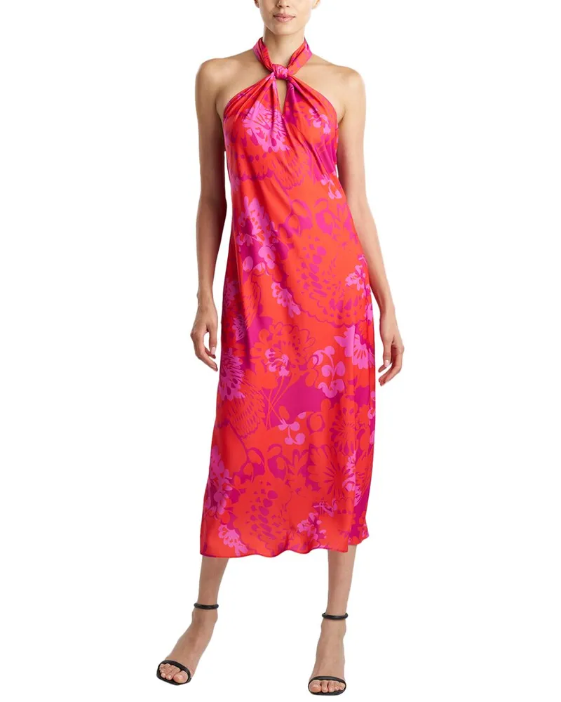 NATORI N  Bloom Halter Neck Dress Pink