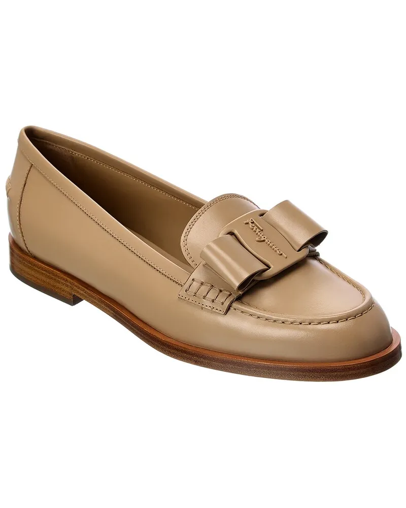 Ferragamo Viva Leather Loafer Brown