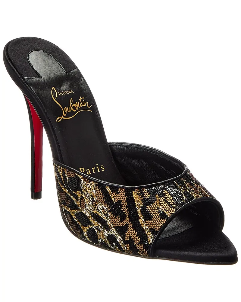 Christian Louboutin Miss Z Ocelot 100 Satin Mule Nocolor