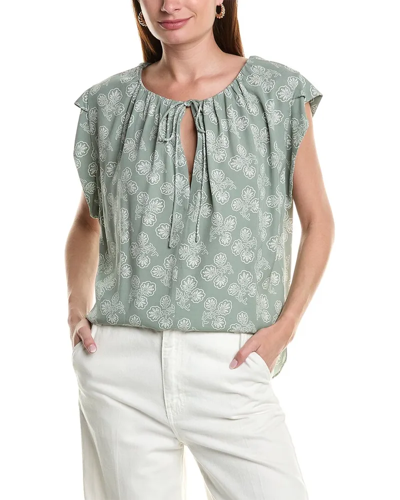 Joie Tie Neck Blouse Green