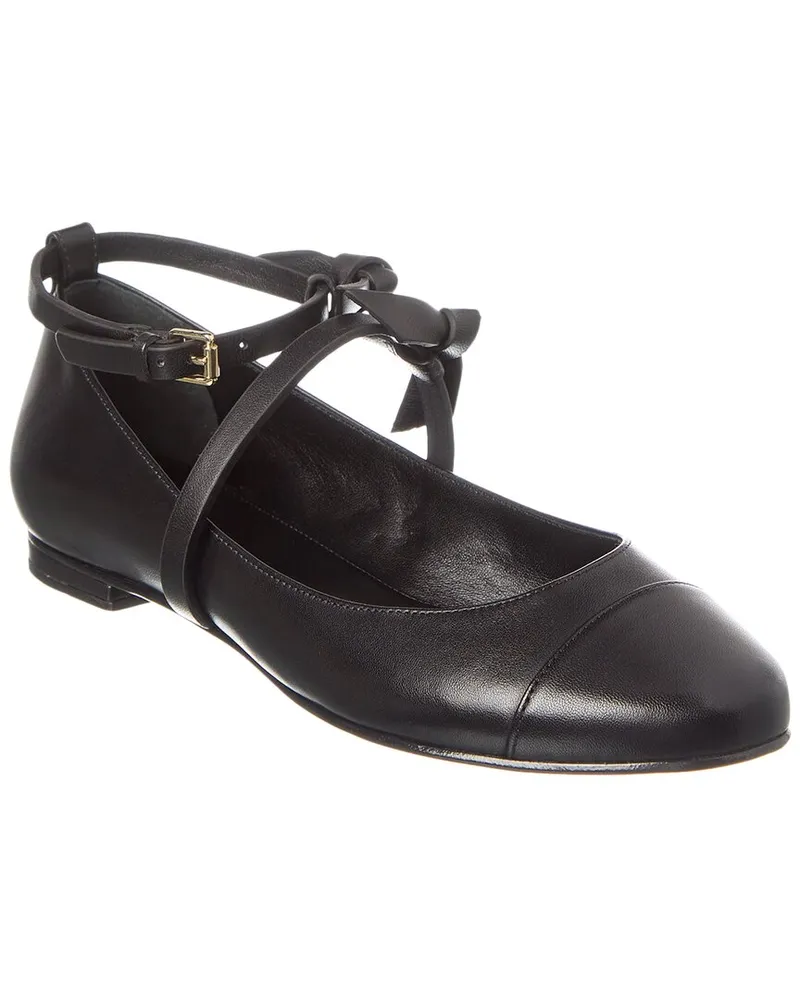 Alexandre Birman Slim Clarita Leather Ballet Flat Black