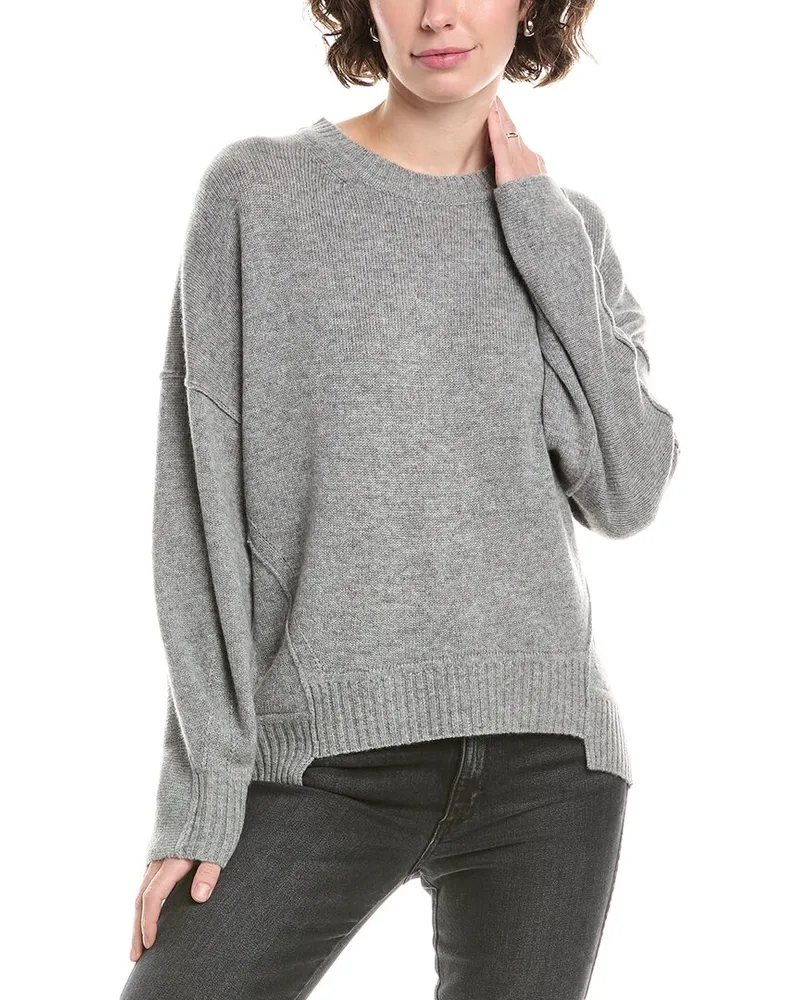 No Name NONAME High-Low Cashmere Sweater Grey