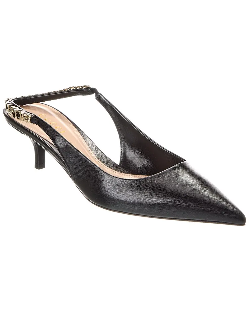 Gucci Signoria Leather Slingback Pump Nocolor