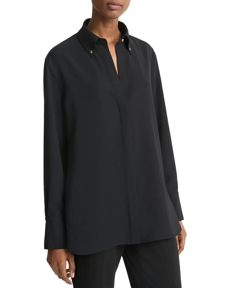 Vince Jewel Collar Point Shirt Black