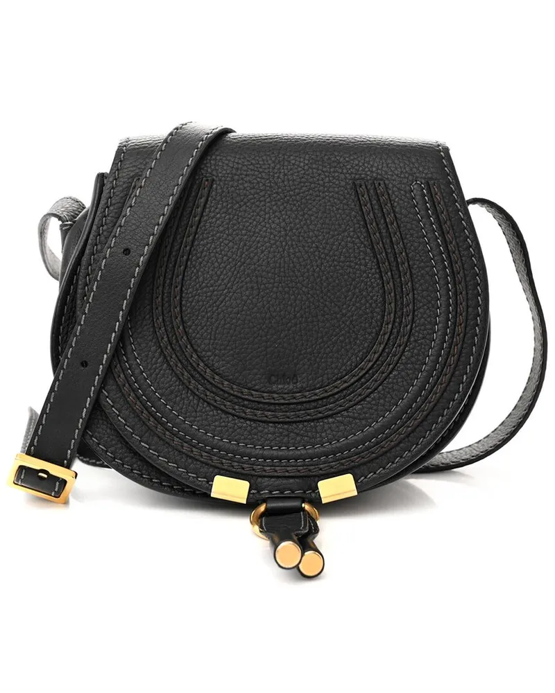Chloé Black Grained Calfskin Leather Marcie Crossbody Bag (Authentic Pre-  Loved Nocolor