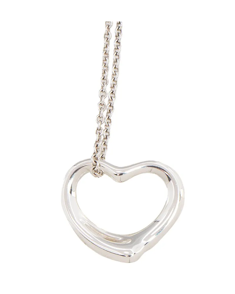 Tiffany & Co. Co. Silver Open Heart 22mm Necklace (Authentic Pre-Loved Nocolor