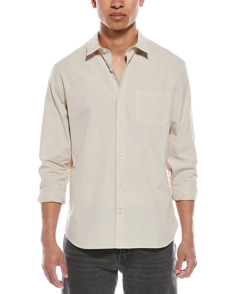 Vince Garment Dye Poplin Shirt Tan