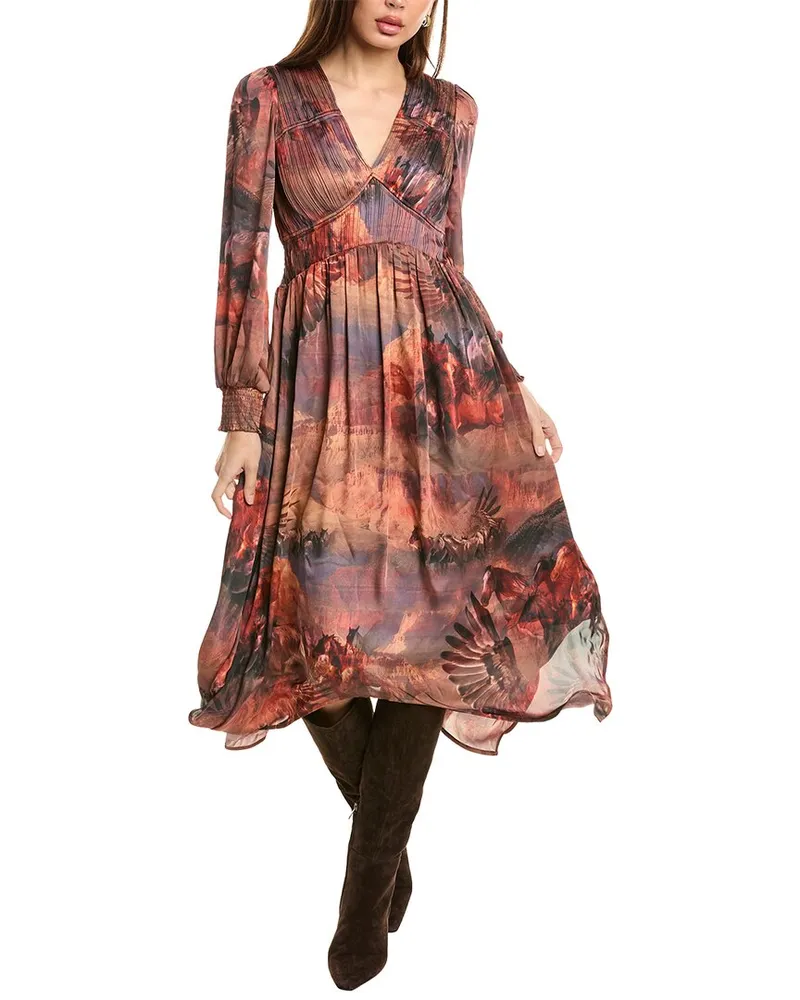 AllSaints Estelle Colca A-Line Dress Purple