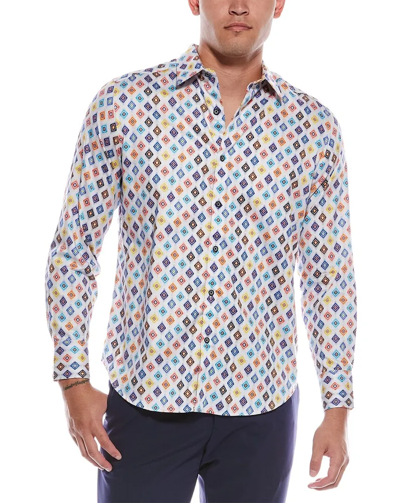 Robert Graham Peterman Classic Fit Woven Shirt White