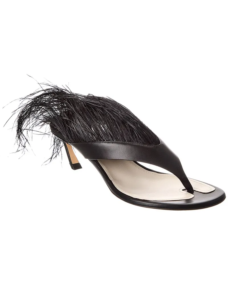 Lanvin Swing Melodie 45 Leather Sandal Black
