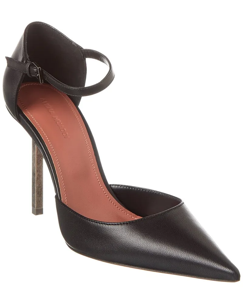Amina Muaddi Angelica 95 Leather Pump Black
