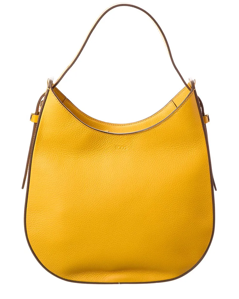 TOD'S TOD’s Logo Leather Hobo Bag Yellow