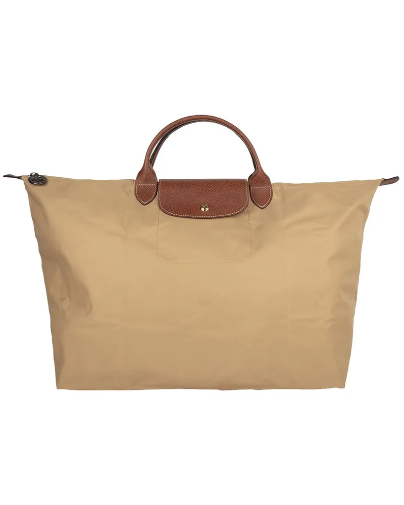 Longchamp Le Pliage Original Large Canvas Short Handle Travel Bag Yellow