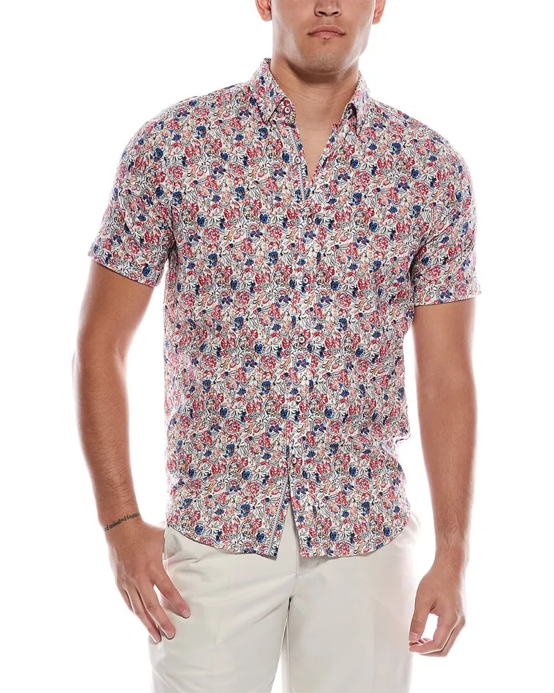 Robert Graham Padar Tailored Fit Woven Shirt White