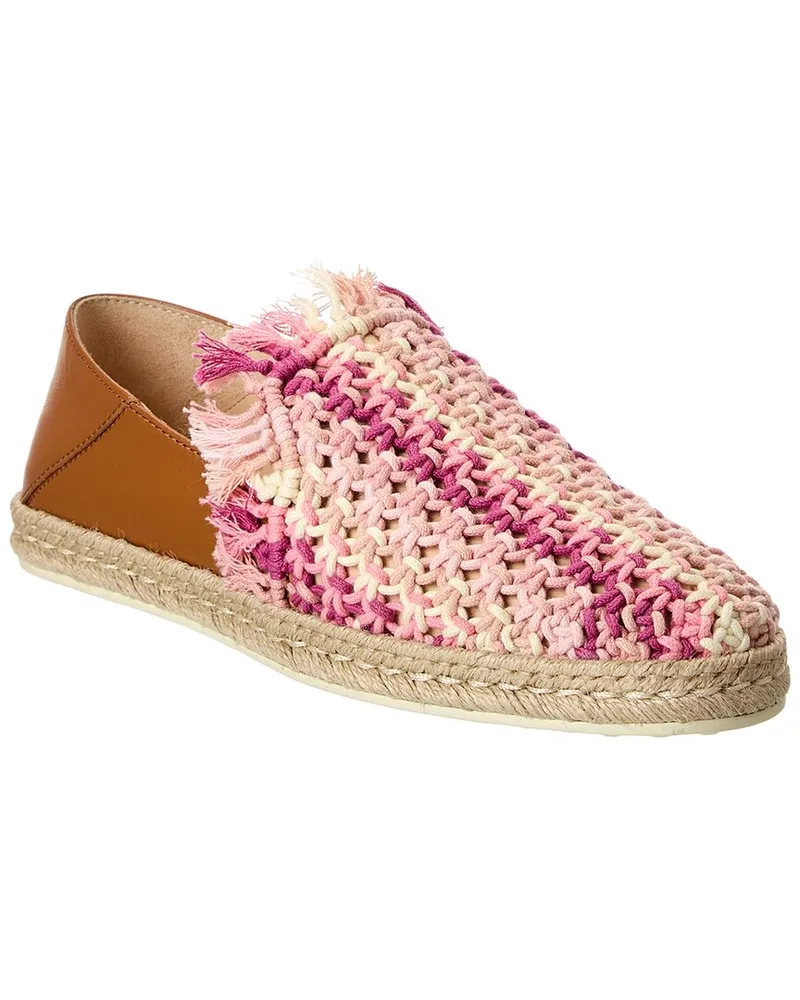 TOD'S TOD’s Rope & Leather Espadrille Pink