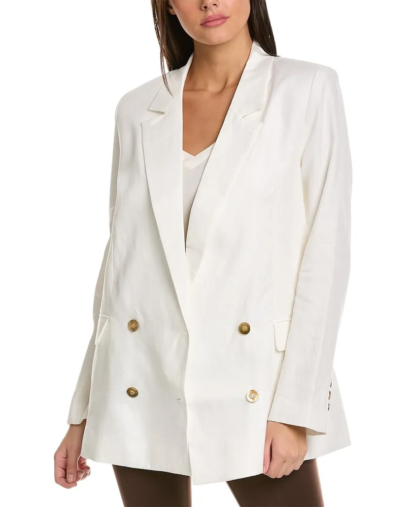 NICHOLAS Ayla Double-Breasted Linen Blazer Nocolor
