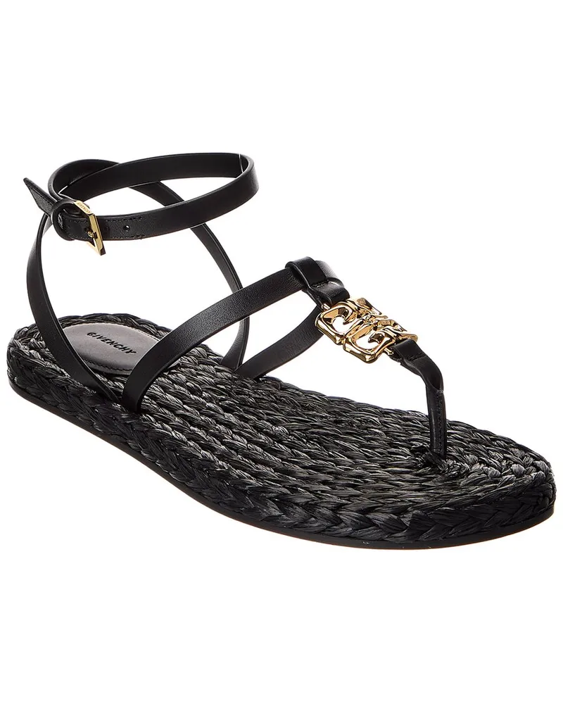 Givenchy 4G Liquid Leather Sandal Black