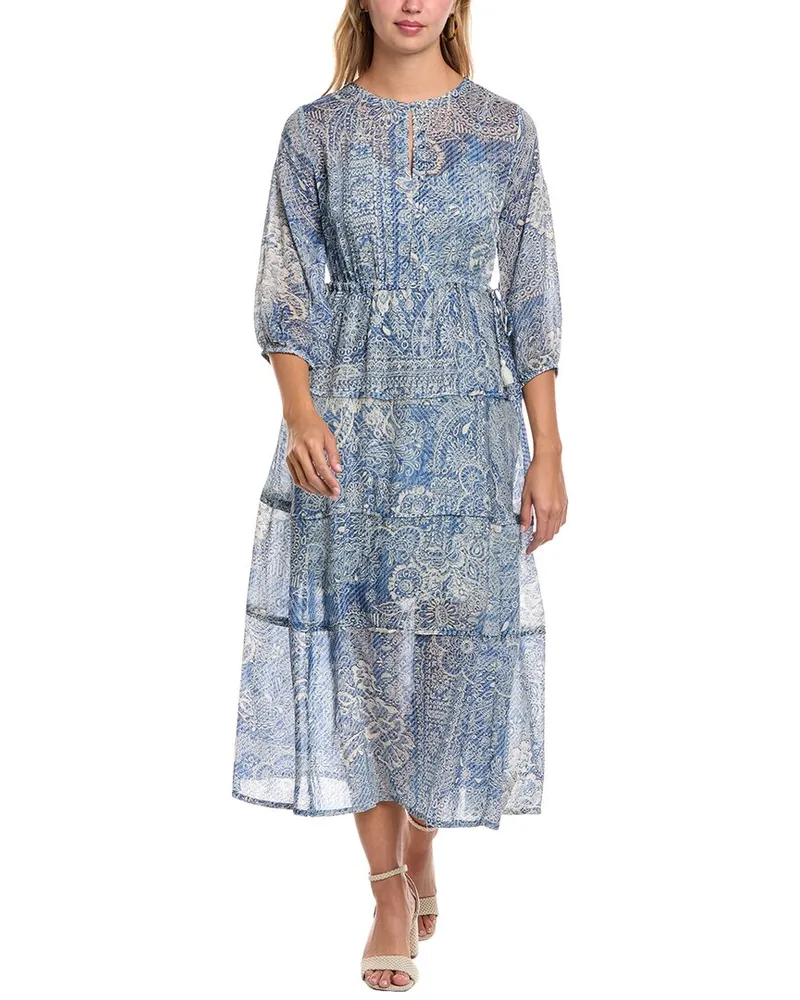 Johnny Was Els Midi Dress Blue