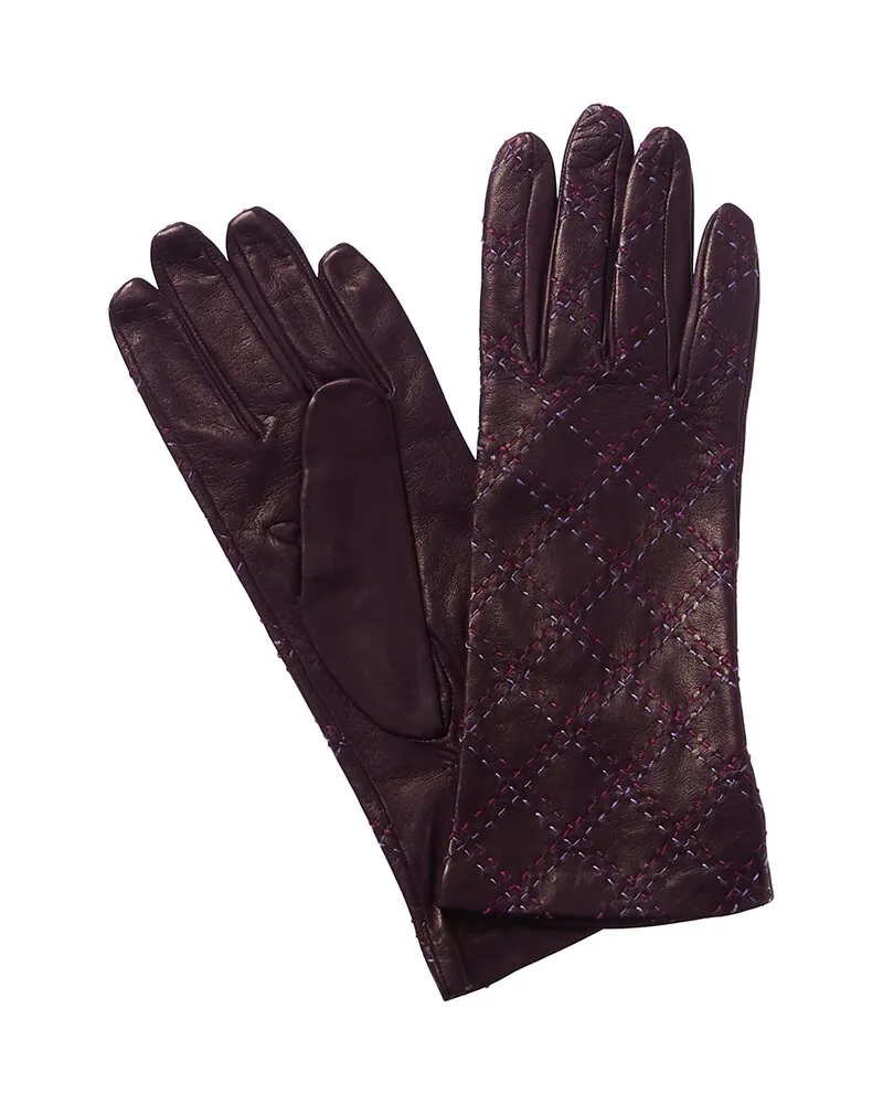 portolano  Quilted Leather Gloves Red