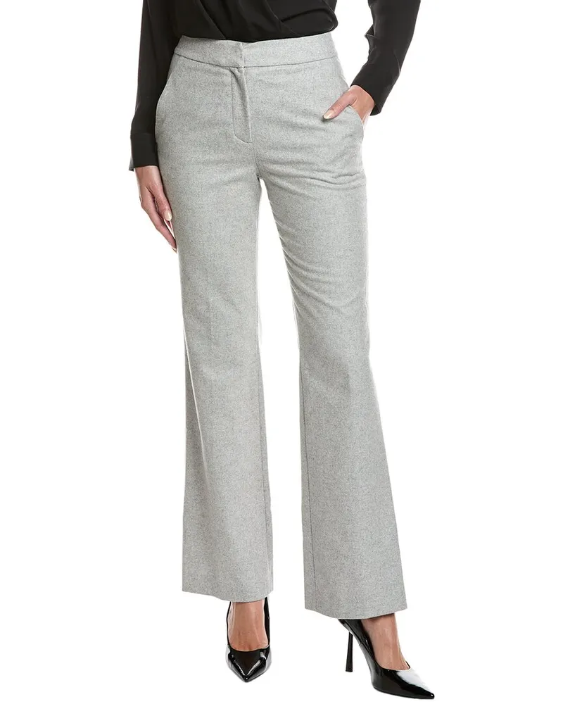 ST. JOHN Flannel Wool-Blend Pant Grey