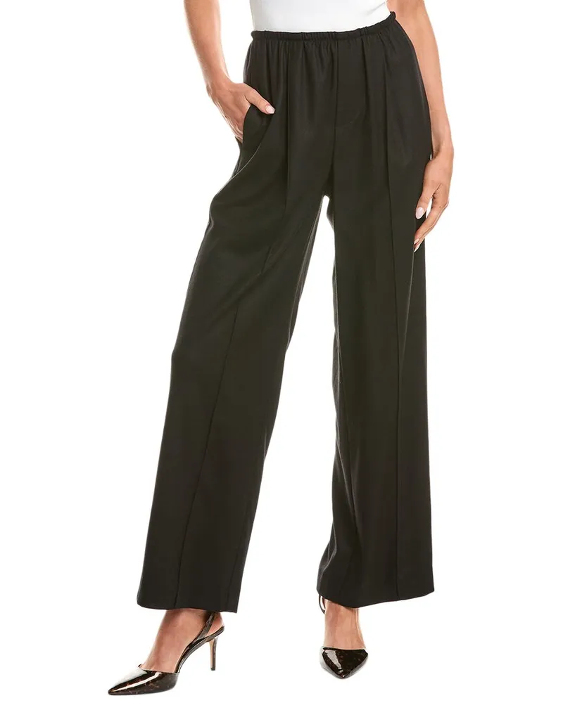 Vince Brushed Flannel Wool-Blend Pant Black