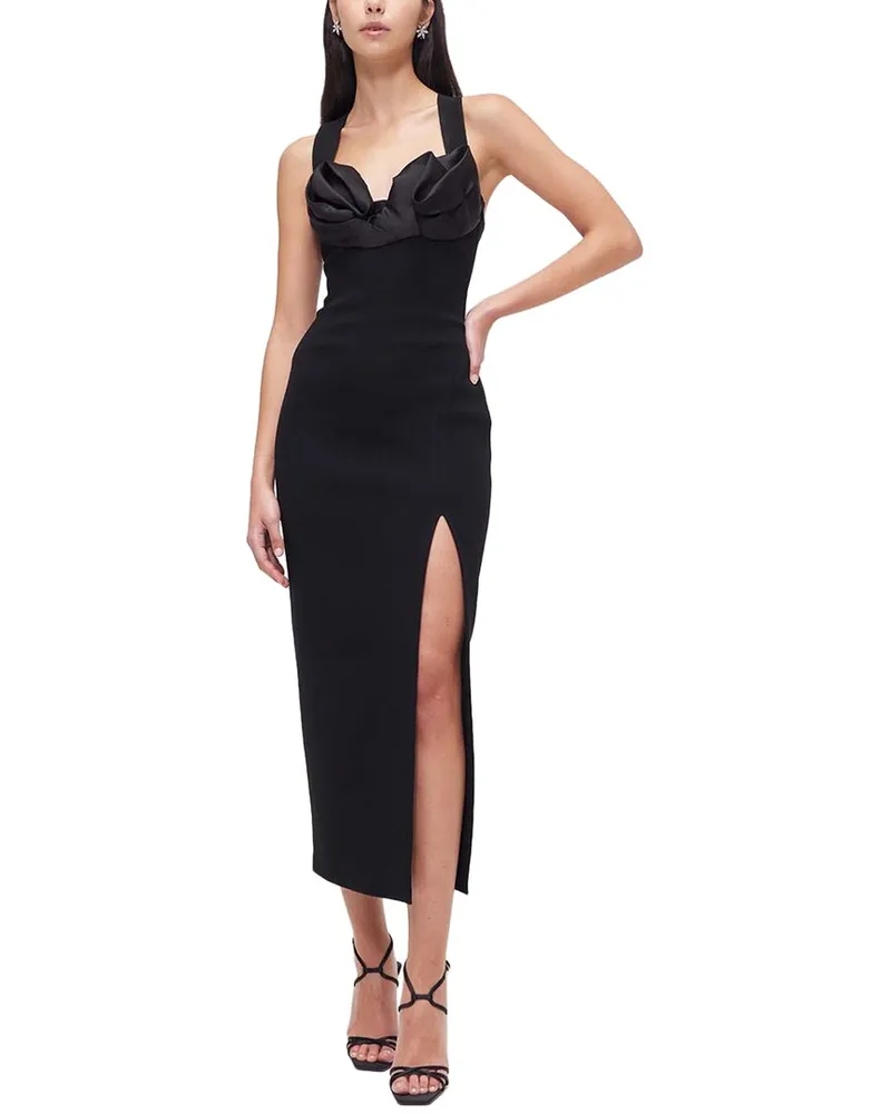 Rachel Gilbert Alaric Wool & Silk-Blend Midi Dress Black