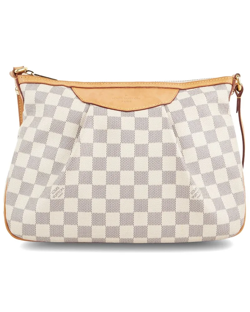 Louis Vuitton White Damier Azur Coated Canvas Siracusa PM (Authentic Pre-Loved Nocolor