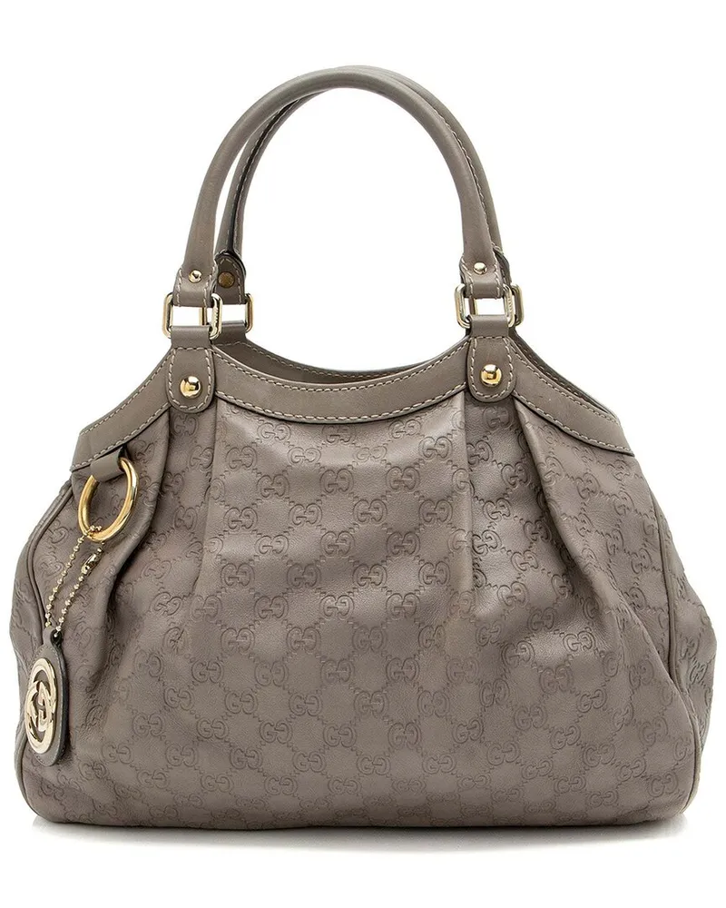 Gucci Grey Guccissima Leather Sukey Medium Tote (Authentic Pre-Loved Nocolor