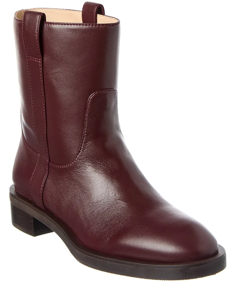 Stuart Weitzman Lenora Leather Bootie Red